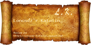 Loncsár Katalin névjegykártya