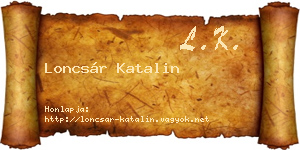 Loncsár Katalin névjegykártya