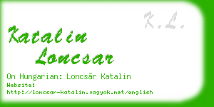 katalin loncsar business card